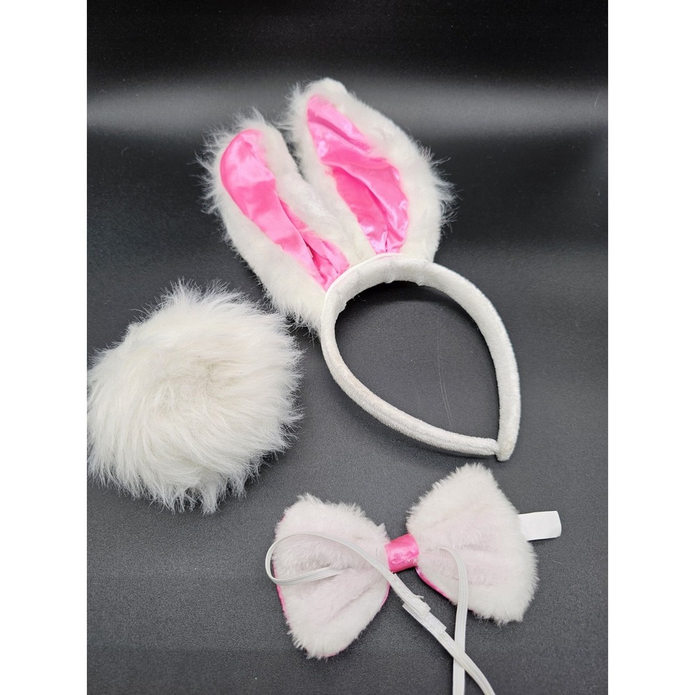 Bunny Ears Bowtie & Bunny Tail Halloween Costume‎ Accessories Set Cosplay